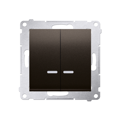 Kontakt Simon 54 Premium Hnědá, matný Přepínač sériový s podsvícením LED, pro verzi IP44 DW5BL.01/46