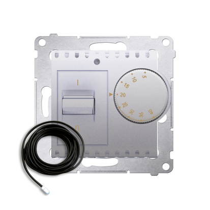 Kontakt Simon 54 Premium Stříbrná Regulátor teploty s vnějším senzorem (modul) DRT10Z.02/43