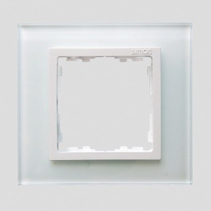 Rámeček 1x sklo - bílý / rámeček středový bílý Kontakt Simon 82617-30