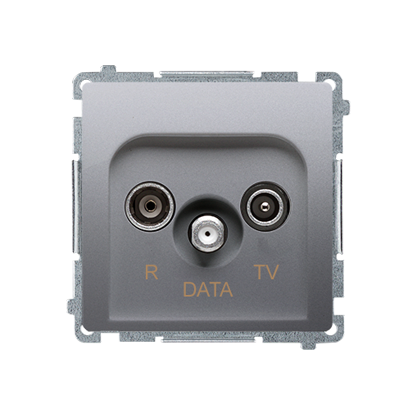 Zásuvka R-TV-DATA (modul) stříbrný matný Kontakt Simon Basic BMAD.01/43